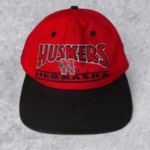 Vintage Nebraska Huskers Snapback Hat Red Black The Game Made in Taiwan R.O.C.